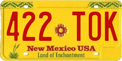 NM license plate 422TOK