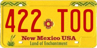 NM license plate 422TOO