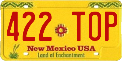 NM license plate 422TOP