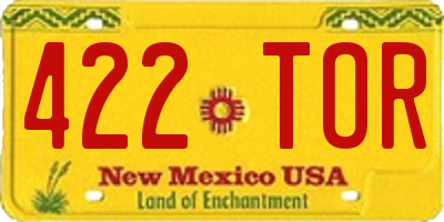 NM license plate 422TOR