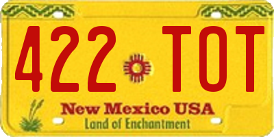 NM license plate 422TOT