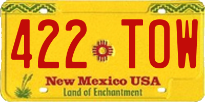 NM license plate 422TOW