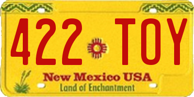 NM license plate 422TOY