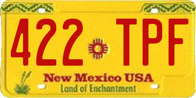 NM license plate 422TPF