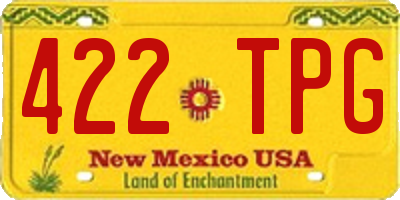 NM license plate 422TPG