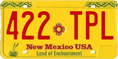 NM license plate 422TPL