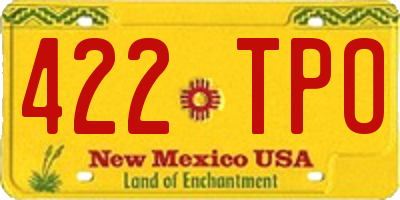 NM license plate 422TPO
