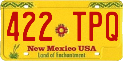 NM license plate 422TPQ