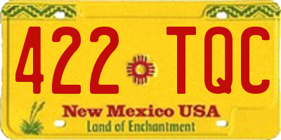 NM license plate 422TQC