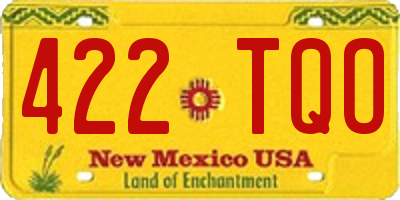 NM license plate 422TQO