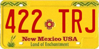 NM license plate 422TRJ