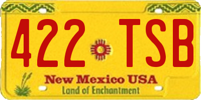 NM license plate 422TSB