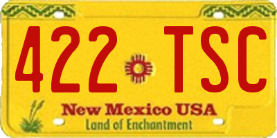 NM license plate 422TSC