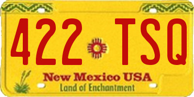 NM license plate 422TSQ