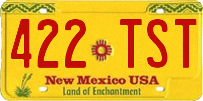 NM license plate 422TST