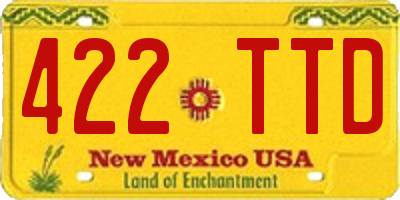 NM license plate 422TTD