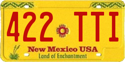 NM license plate 422TTI