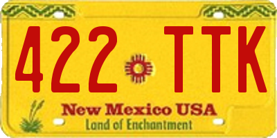 NM license plate 422TTK