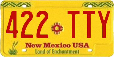 NM license plate 422TTY