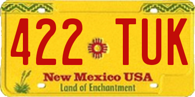 NM license plate 422TUK