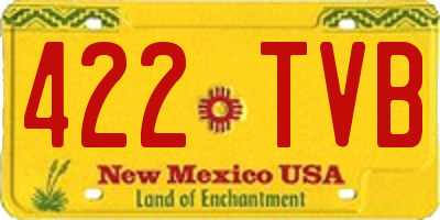 NM license plate 422TVB