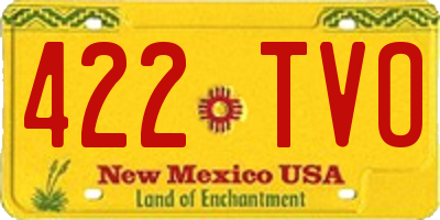 NM license plate 422TVO