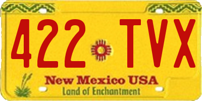 NM license plate 422TVX