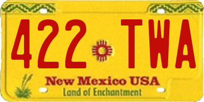 NM license plate 422TWA