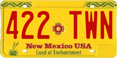 NM license plate 422TWN