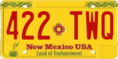 NM license plate 422TWQ