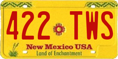 NM license plate 422TWS