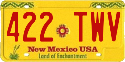 NM license plate 422TWV