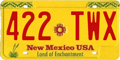 NM license plate 422TWX