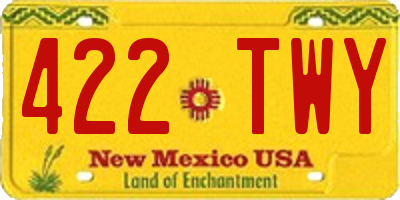 NM license plate 422TWY
