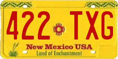 NM license plate 422TXG
