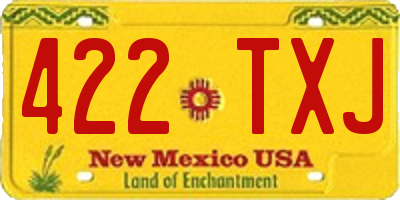 NM license plate 422TXJ