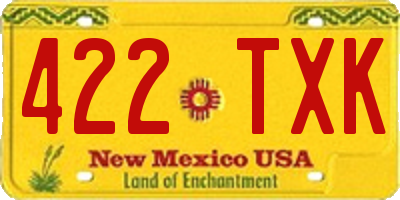 NM license plate 422TXK