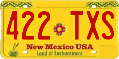 NM license plate 422TXS