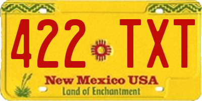 NM license plate 422TXT