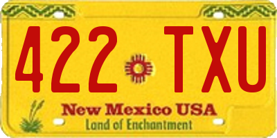 NM license plate 422TXU
