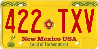 NM license plate 422TXV