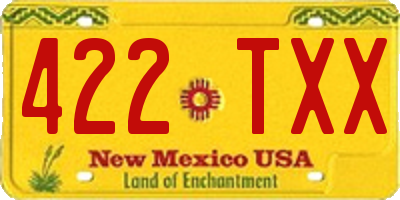 NM license plate 422TXX