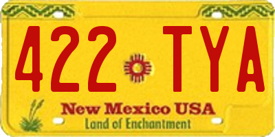 NM license plate 422TYA