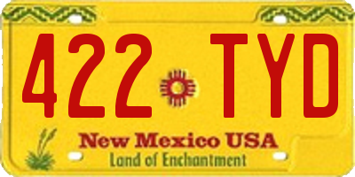 NM license plate 422TYD