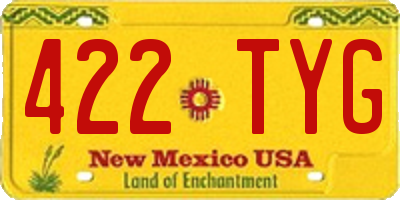 NM license plate 422TYG