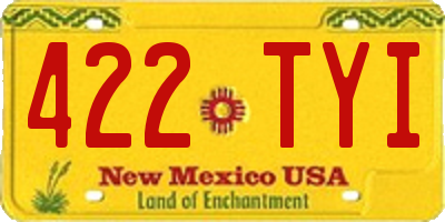 NM license plate 422TYI
