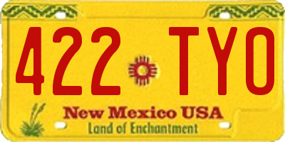 NM license plate 422TYO