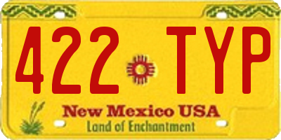 NM license plate 422TYP