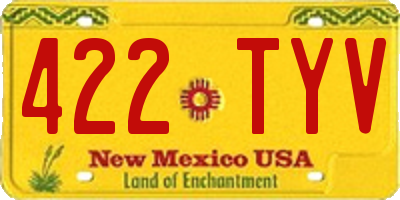 NM license plate 422TYV