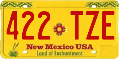 NM license plate 422TZE